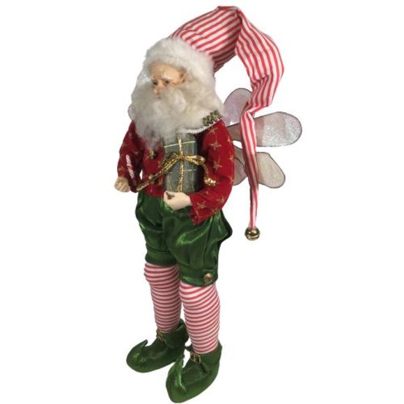 Mark Roberts Christmas Santa Fairy Elf Pointy Shoes Present Candy 21" Posable - Picture 3 of 16